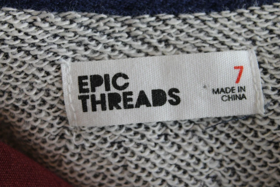 Epic Threads Boys Gray / Black Marled Genius Print Cotton Blend Hoodie Size 7 - Image 3 of 4