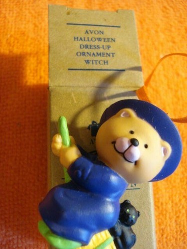 Adorno de Halloween vintage Avon "Oso disfrazado de bruja" nuevo y en caja - Imagen 3 de 4