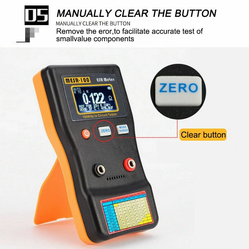 MESR100 V2 Auto Ranging In Circuit ESR Capacitor Meter Tester 0.001 to 100R Tool - Image 2 of 4