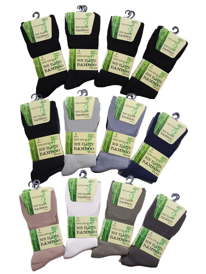 UNDERCOVER Bamboo Non Elastic Socks Mens Anti Bacterial Super Soft Loose Top Sock (6 PAIRS)