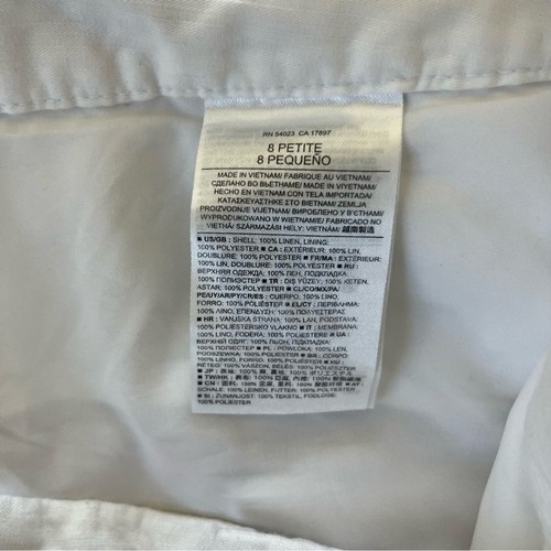 Banana Republic Factory 100 % Leinen Caprihose weiß sauber keine Flecken 8 zierlich - Bild 9 von 9