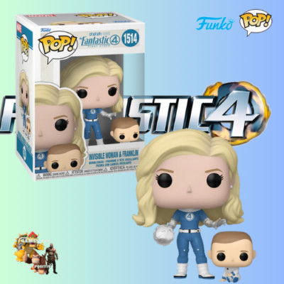 Funko Pop1 ! MARVEL THE FANTASTIC 4 1° STEP INVISIBLE WOMAN AND FRANKLIN 1514