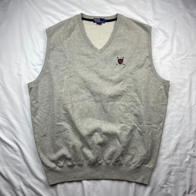 POLO GOLF RALPH LAUREN Mens XL Grey Knit Sleeveless Pullover Sweater Vest Cotton | eBay
