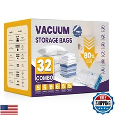 YSSOA Vacuum Storage Bags, 32-Pack Space Saver Vacuum Storage Bags, Vacuum Se