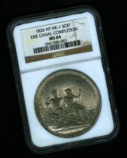 H K 1  1826 NEW YORK CITY, NY  Erie Canal Completion NGC 1   TOP POP  RARITY R-6