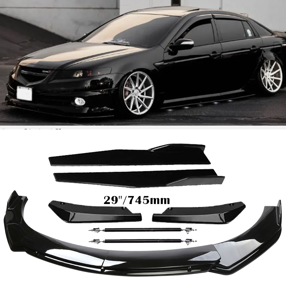 For Acura TL Front Rear Bumper Lip Spoiler Splitter Body Kits Side Skirt M