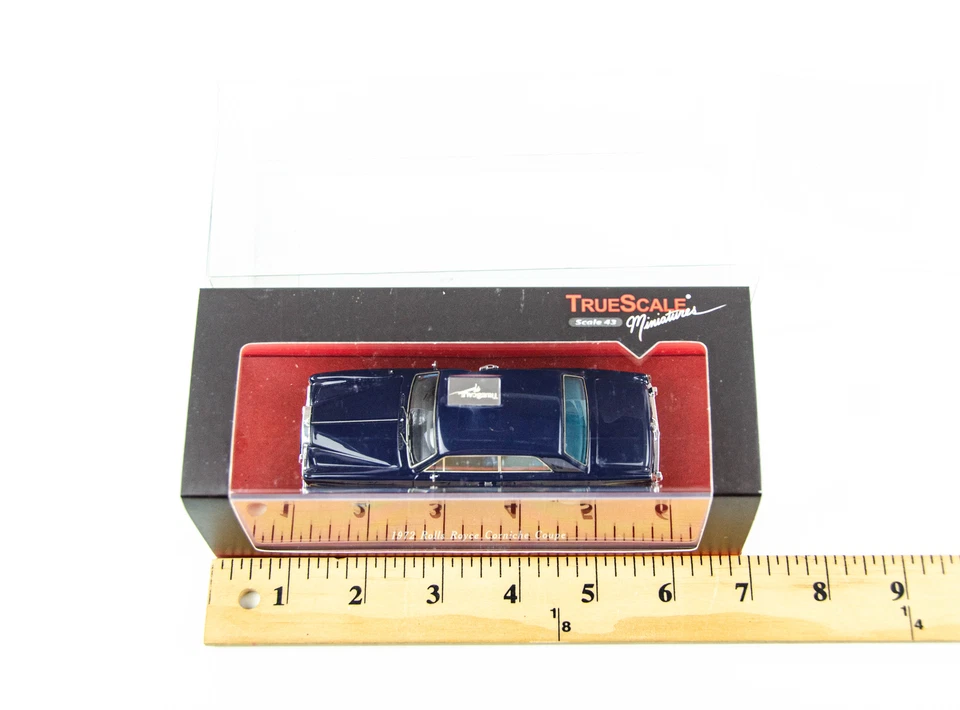 TrueScale Miniatures 1/43 1972 Rolls Royce Corniche Coupe Blue Diecast Model Car - Image 3 of 4