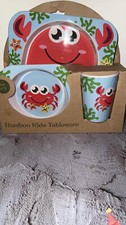 Bamboo kids tableware Crab 3pc setting New eco friendly