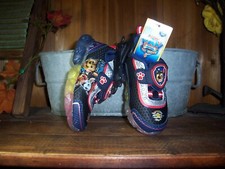 PAW PATROL BOYS TODDLER LIGHT UP SHOES SNEAKERS SIZE 7 BLACK ADJUSTABLE PLAY NEW