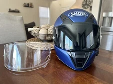 Shoei RF-SR Matte Black Racing Motorcycle Helmet Size L w/Sena &2 Visors
