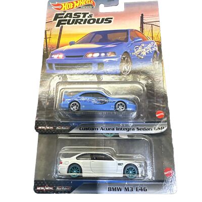 Fast And furios, 1/64 custom Acura  Integra sedan GSR And Bmw M3