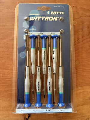 NEW Wittron 7 Piece Precision TORX Driver Set T5-T15 Made in Germany Witte 89343