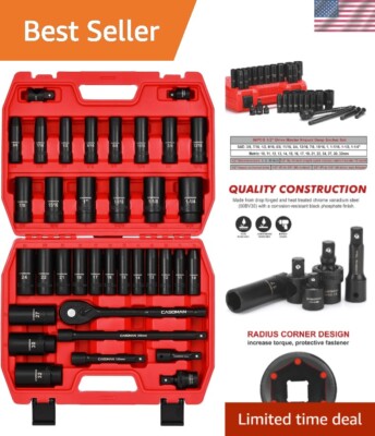 10-Piece 1/2" Drive Impact Socket Set - Metric 10-24mm, 6 Point Chrome Molybdenum Steel - View #4