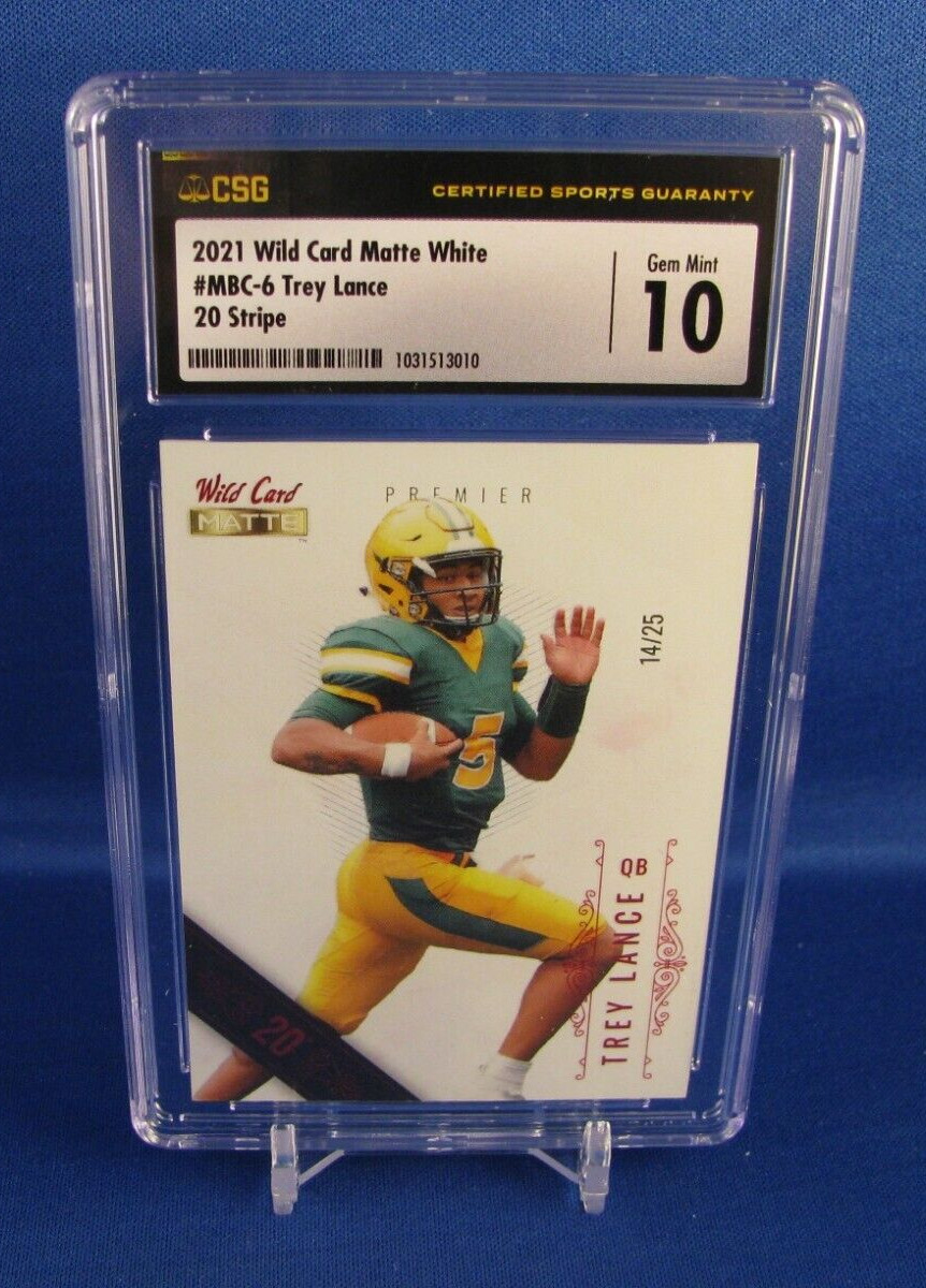 2021 Wild Card Matte "TREY LANCE" 20 Stripe ~ CSG 10 Gem Mint ~SN #14/25 ~POP 1