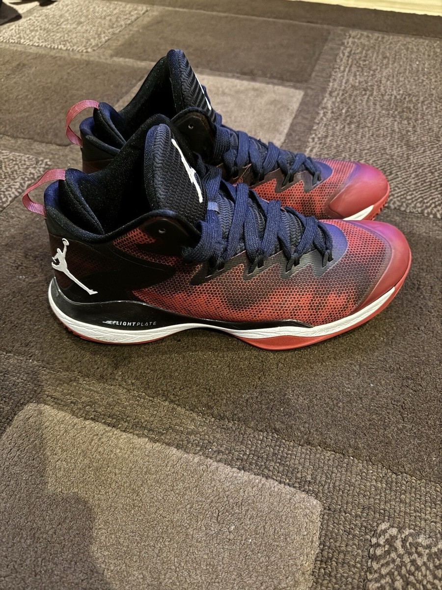 Nike Air Jordan Super fly Flight Plate 684933-601 Red Men Sneaker Size UK  12