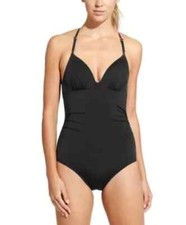 ATHLETA Aqualuxe Molded One Piece Swimsuit S SMALL BLACK NWT 213059