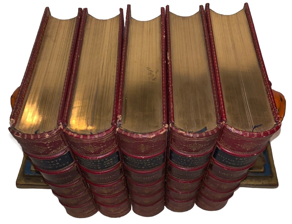 FINELY BOUND, 1878, PAUL LACROIX, HISTORY OF THE MIDDLE AGES, BEAUTIFUL BINDINGS Foto 3 de 4