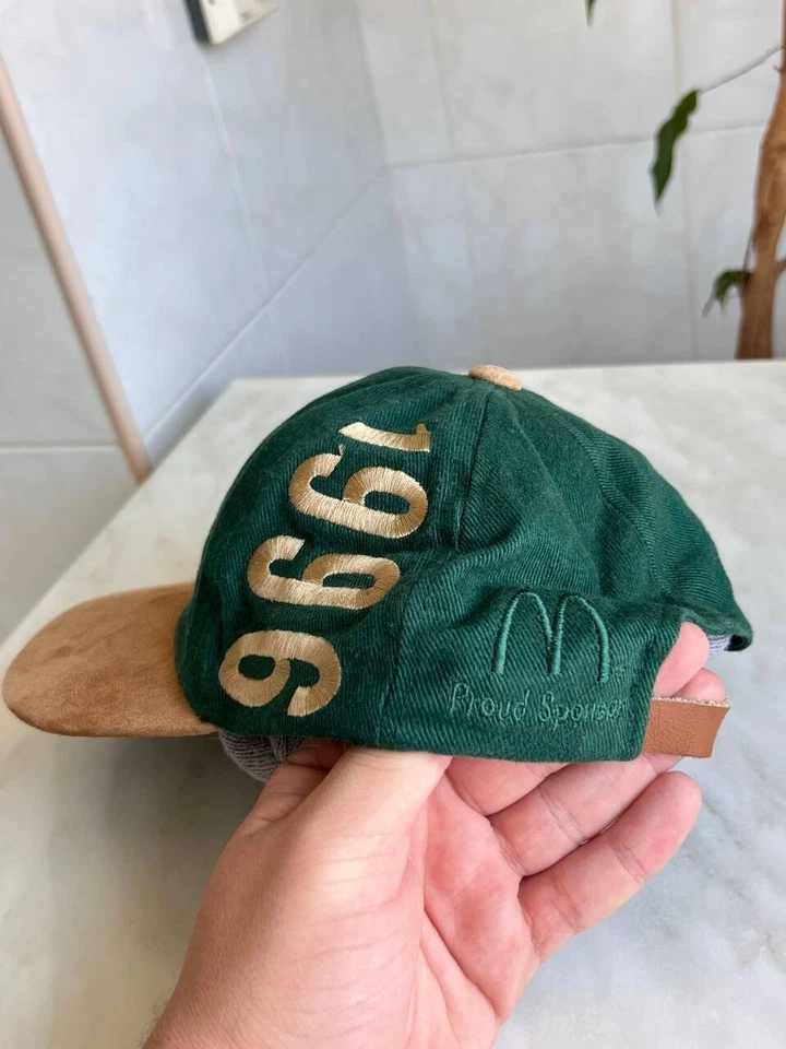 Vintage 1996 USA Atlanta Olympics hat cap snap back green Brown Leather Strap — 第 4/4 张图片