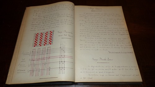 PRINCIPES DE FILATURE - Cahier manuscrit grand format - Tissage Tissus Jacquard - Picture 6 of 12