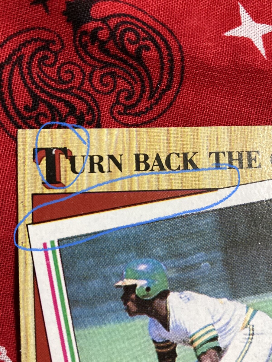 1987 Topps Turn Back the Clock 1982 #311 Rickey Henderson Error