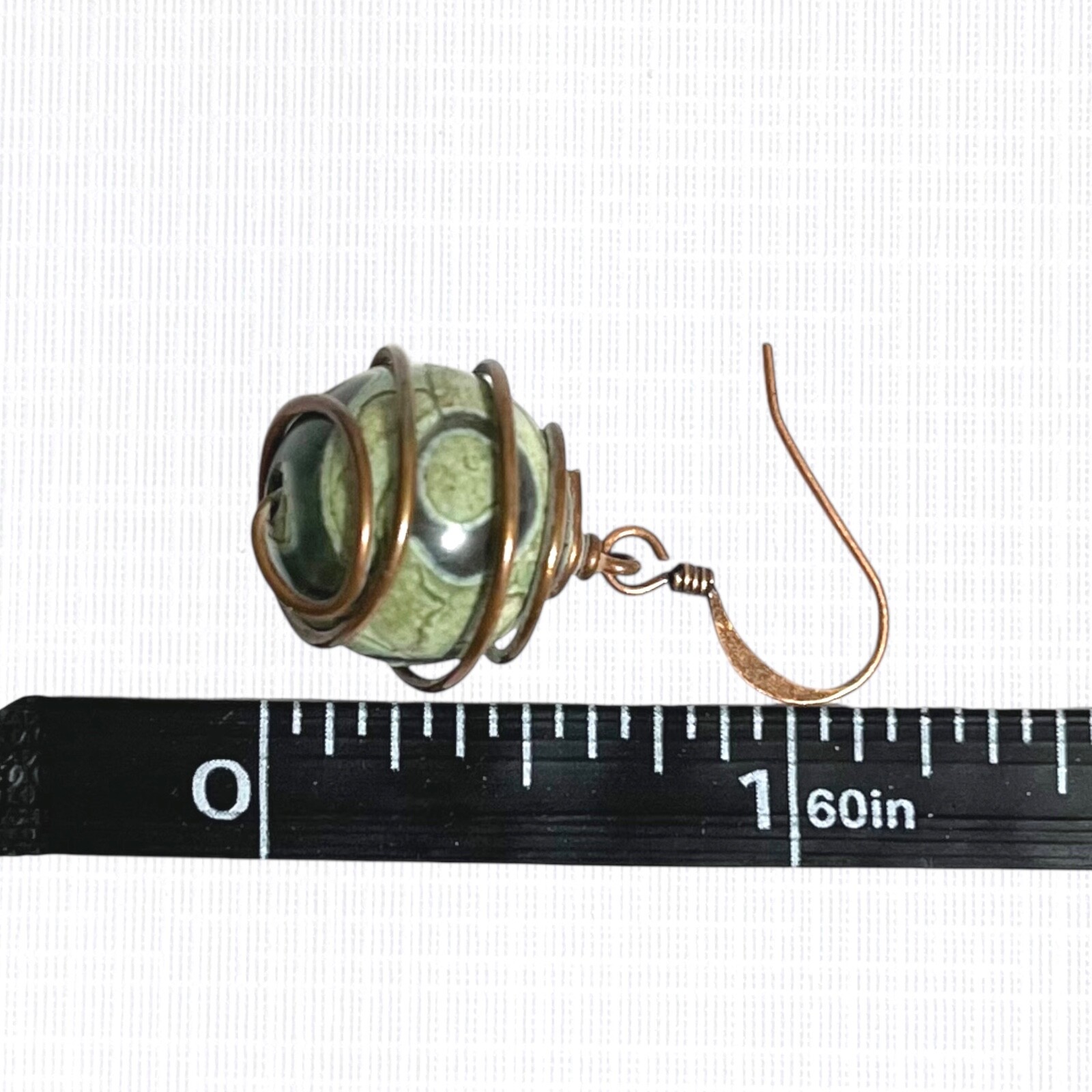 Copper Wire Wrapped Earrings Round Dangle Coiled … - image 5