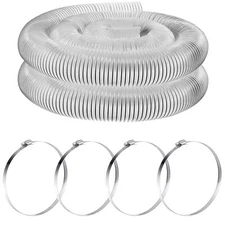 Flexible PVC Dust Collection Hose Clear Vacuum Hose Dust Collector, 2.5"x20Ft