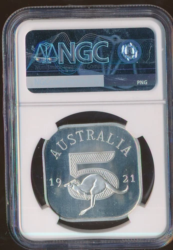 AUSTRALIA - 1921 - 5 SHILLINGS - NGC PROOF 66 ULTRA CAMEO - RARE - KANGAROO