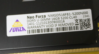 NEW NEO FORZA RGB 32GB (16GB x 2) DDR5 5200 U-DIMM CL40 RAM