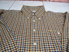 WINDSOR LAKE GOLD PLAID CHECK LONG SLEEVE SHIRT SIZE M NEW