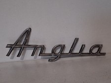 Vintage 1959-1967 Ford Chrome Anglia 105e Rear Boottrunk Script Badge Gasser Vintage 1959-1967 Ford Chrome Anglia 105e Rear Boottrunk Script Badge Gasser