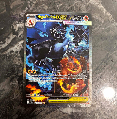 SPANISH Pokemon TCG Mega Charizard X EX 125/094 Flashfire Full Art Holo 360 HP