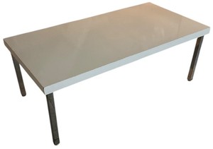 White Retail Display Table / Work Table – Metal Legs – Store Fixture