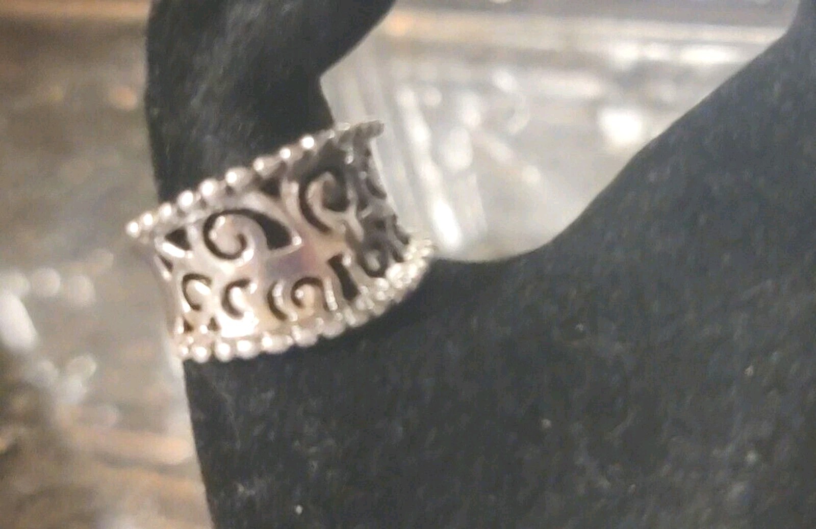 Open Scroll cut-out pattern Sterling Silver 925 R… - image 10