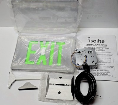 Isolite TL2 LED Exit Sign AC 110/277V Universal Mount Green Aluminum Two Mounts