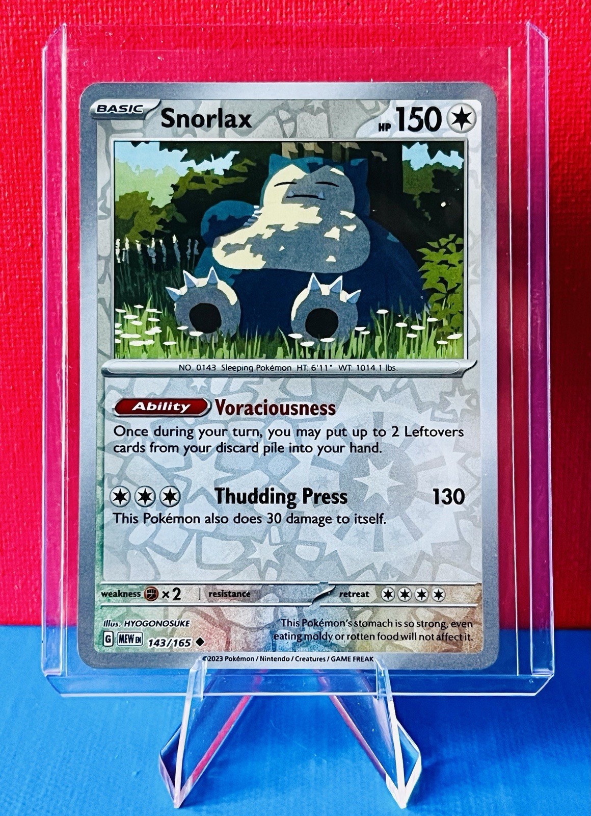 Snorlax Reverse Holo NM 143/165 Scarlet & Violet 151 Pokemon Card