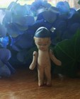 Antique Vintage All Bisque Mini Doll Hinged arms 2.75" kewpie face Japan — photo 1