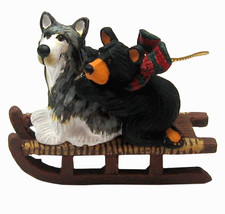 Black Bear w/Sled Dog Christmas Ornament Bear...