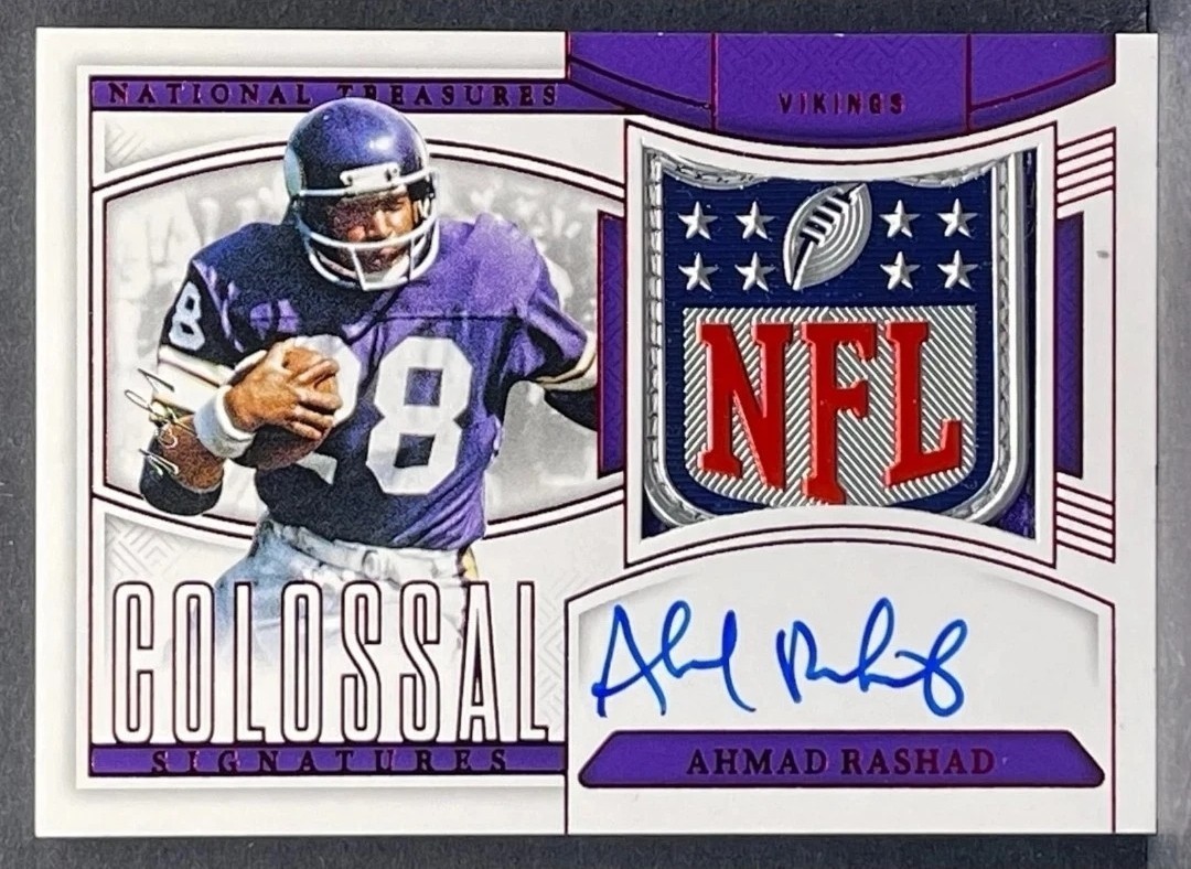2024 National Treasures Colossal Signatures - Ahmad Rashad - AUTO NFL SHIELD 1/1