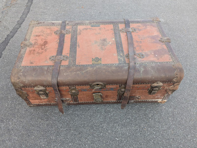 Vintage Neverbreak L. GOLDSMITH & SON Made In U.S.A Steamer Trunk