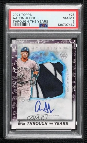 2021 Topps Topps Through the Years Facsimile Reprints Aaron Judge #TTY-25 PSA 8