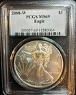 2008-W American Silver Eagle Dollar PCGS MS69