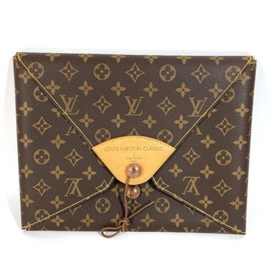 LOUIS VUITTON CLASSIC Monogram Pouch Clutch Bag Monogram Canvas Brown Used