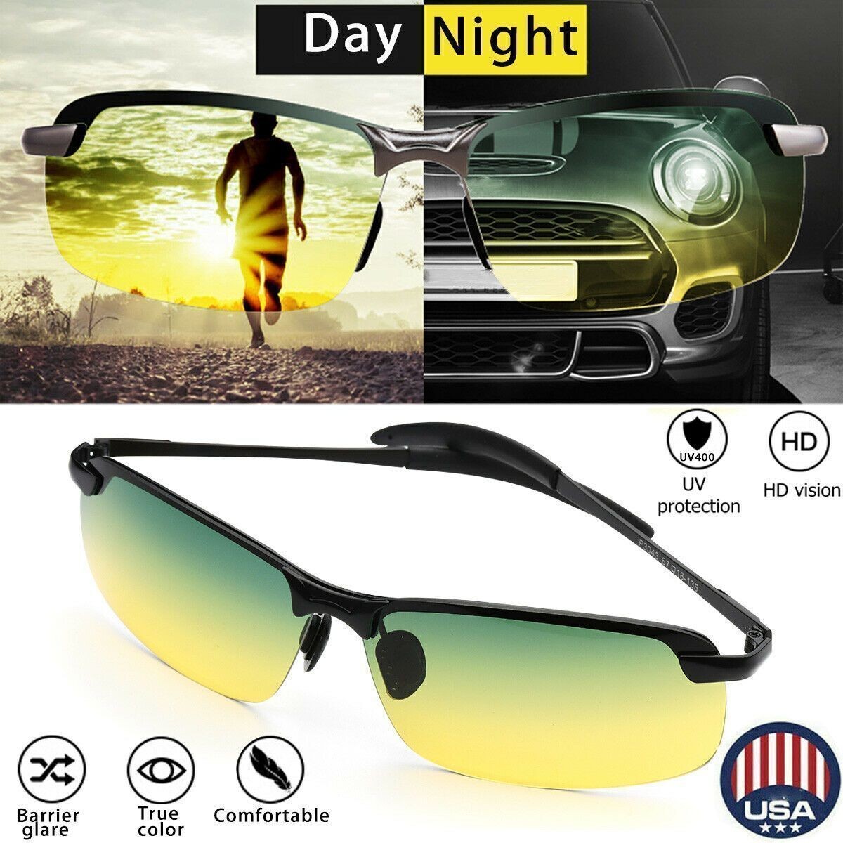 Polarized Aviator Sunglasses for Men Women UV400 Protection Anti-Glare Driving Polarized Double Bridge Driving Sunglasses for Men Women  main image 3