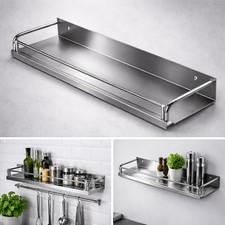 Edelstahl Küchenregal 30, 40 cm Gewürzregal Wandregal gebürstet Ablage modern
