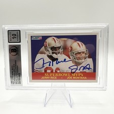 1990 Fleer Super Bowl MVPs Joe Montana / Jerry Rice Dual Signed Beckett 10 Auto