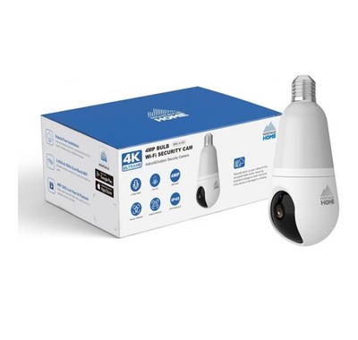 4MP 2K Light Bulb Security Camera WiFi Human Vehicle Detection MHL-4-101