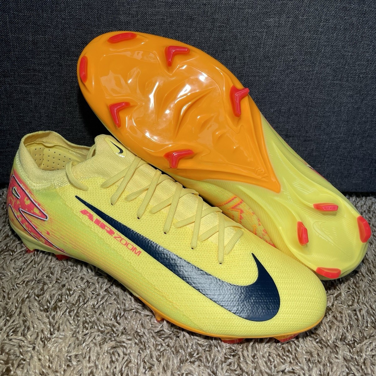 Nike Zoom Vapor 16 Pro KM FG Mens Size 12 Mbappe Yellow Soccer