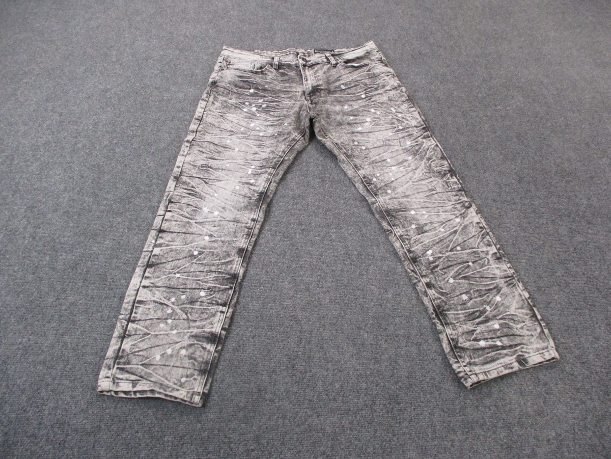 Southpole Jeans Men 36 X 30 Denim Skinny Paint Splatter Faded 