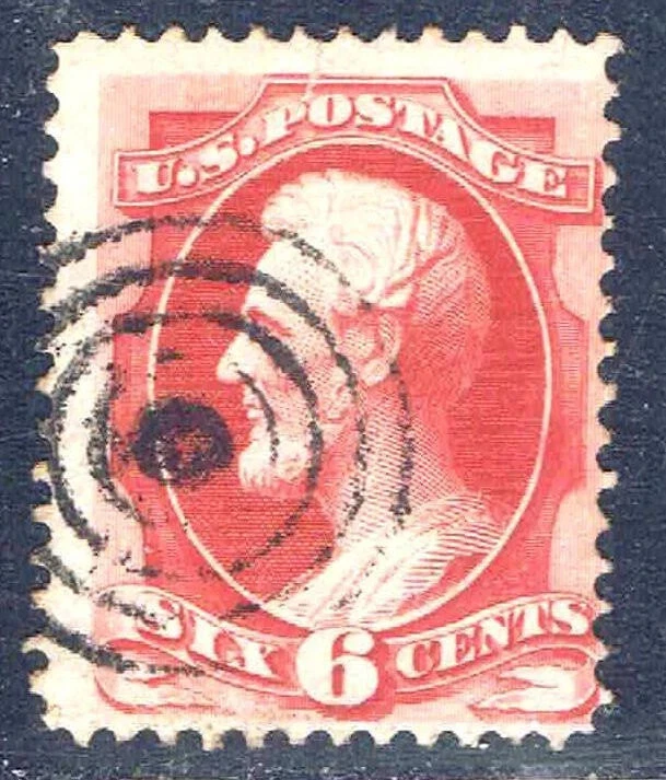 US 148 used - 1870 6 cent Lincoln -  target cancel     Wide Margins - Image 3 of 3