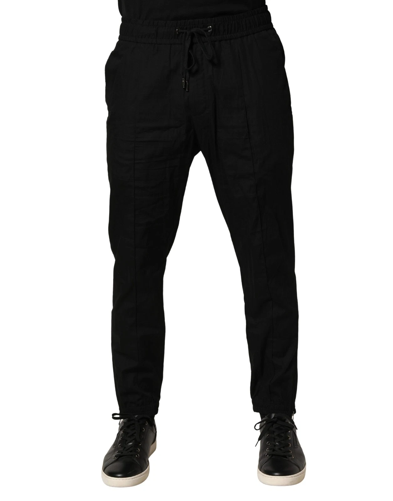 Dolce & Gabbana Black Cotton Skinny Men Jogger Trouser Men's Pants